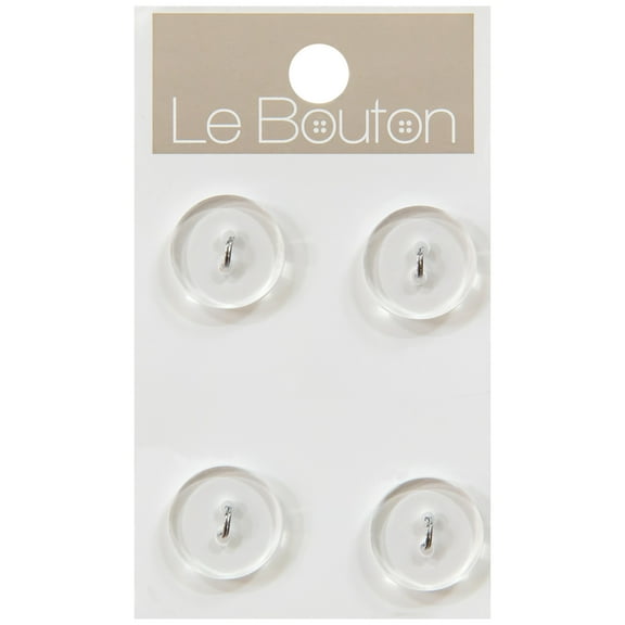 Le Bouton Clear 5/8" Round 2-Hole Buttons, 4 Pieces