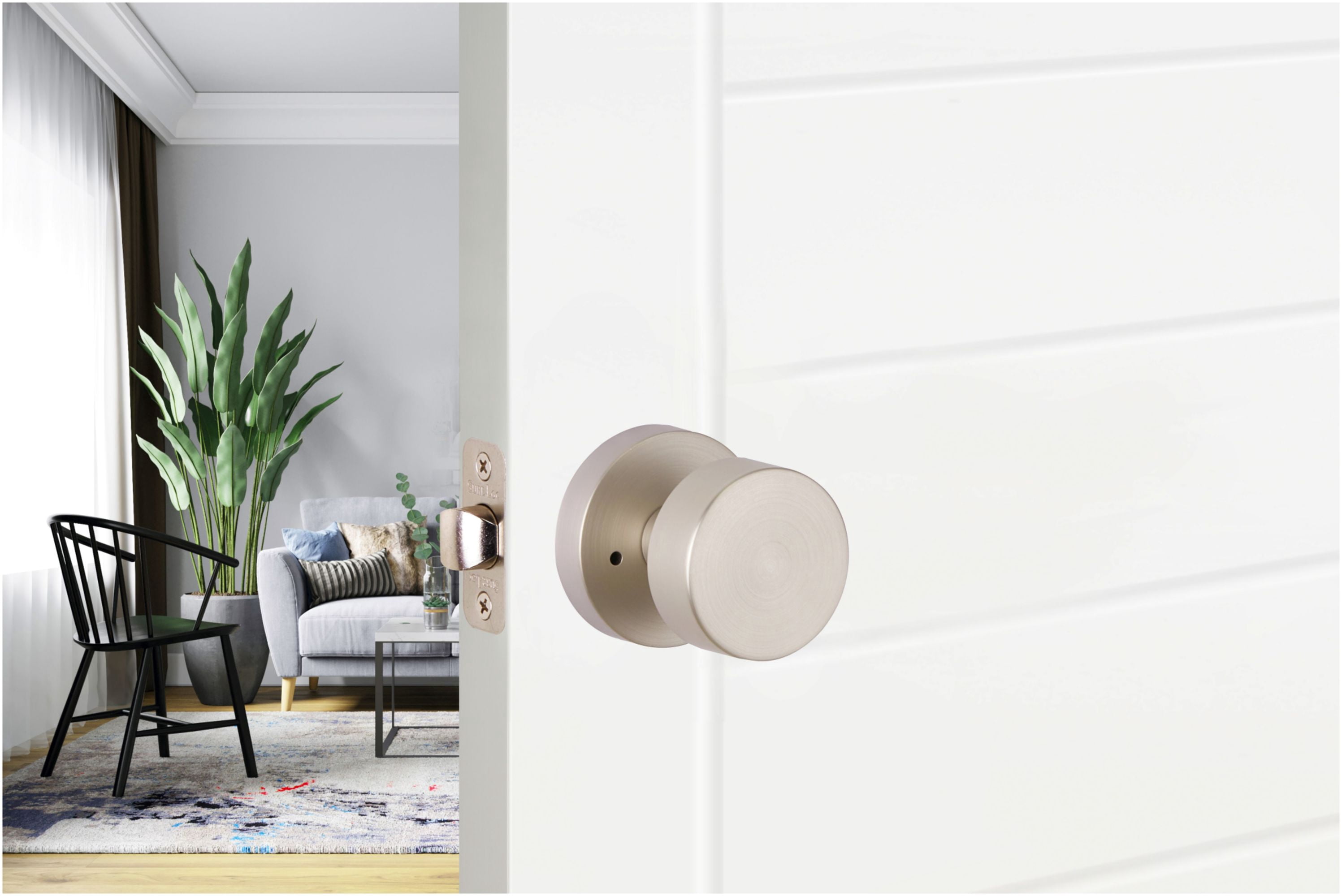 Sure-Loc ZH102-RD SB Zurich Privacy Door Knob Set - Brass