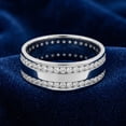 thumbnail image 3 of Pompeii Mens 1 3/8Ct Diamond Eternity Ring 10k White Gold Double Row High Polished, 3 of 4