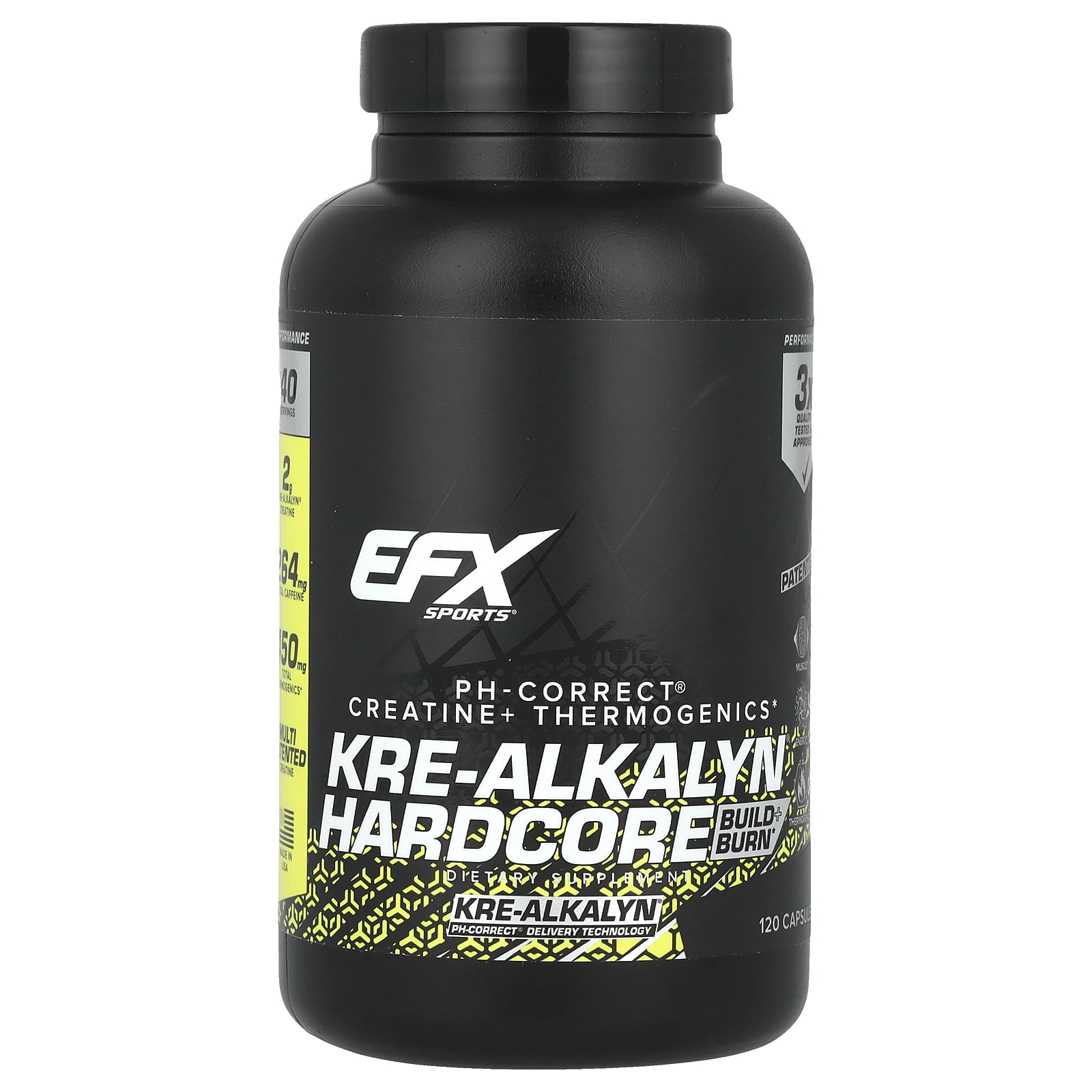 All American EFX Kre-Alkalyn Hard Core Pre Workout Capsules, 120 Ct