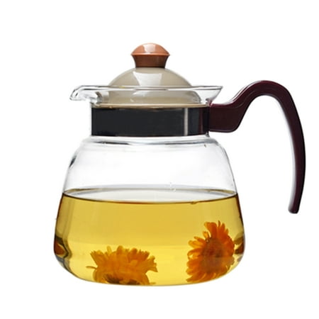 Teapot For Gas Stove 860ml Heat Resistant Borosilicate Glass Teapot Coffee Pot Kettle Gas Electric Spirit Stoves Safe ()
