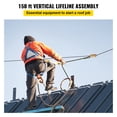 thumbnail image 2 of VEVOR Vertical Lifeline Assembly, 150 ft Fall Protection Rope, Polyester Roofing Rope, CE Compliant Fall Arrest Protection Equipment with Alloy Steel Rope Grab, Two Snap Hooks, Shock Absorber, 2 of 9