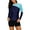 Black, variant on Women Long Sleeve Surfing Shirt Color Block Rashguard Swimwear