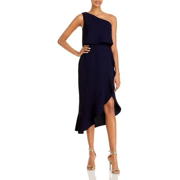Aqua Womens Crepe One Shoulder Cocktail and Party Dress