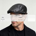 thumbnail image 3 of BELTNOV Men's Leather Flat Cap Vintage Ivy Newsboy Driving Hat Adjustable Faux Leather Golf Cabbie Hat for Fall Black, 3 of 9