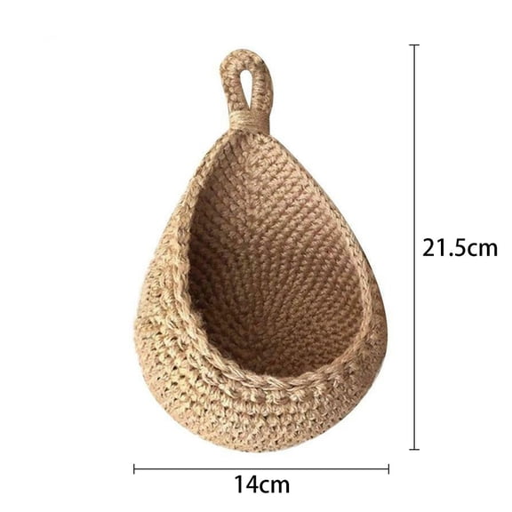 Wodtesl Vegetable Fruit Baskets Natural Jute Woven Hanging Baskets Fruit Baskets For Kitchen Table Wall Hanging Storage Basket Wholesale