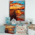 thumbnail image 3 of Designart 'The Lake At Sunset Evening Glow I' Nautical & Coastal Framed Art Print, 3 of 4