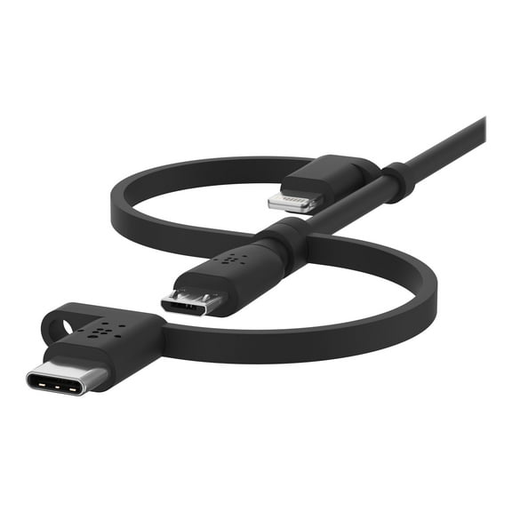 Belkin BoostUp Charge (3.3-Ft) Universal 3-in-1 MFi USB Cable - Black