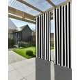 thumbnail image 3 of nqOlkjepod Outdoor Curtains for Patio Waterproof, Black Striped Outdoor Privacy Panels Grommet, Modern Farmhouse Black White Stripes Blackout Outside Curtains for Porch/Cabana 54"x95", 1 Panel, 3 of 8