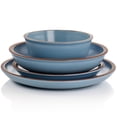 thumbnail image 2 of Soho Lounge Lagos 16 Piece Terracotta Double Bowl Dinnerware Set in Solid Matte Blue, 2 of 7