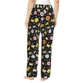 thumbnail image 3 of Naloa Flower Butterfly Print Women’s Ultra-Soft Comfy Pajama Lounge Pants with Pockets & Drawstring, 3 of 8