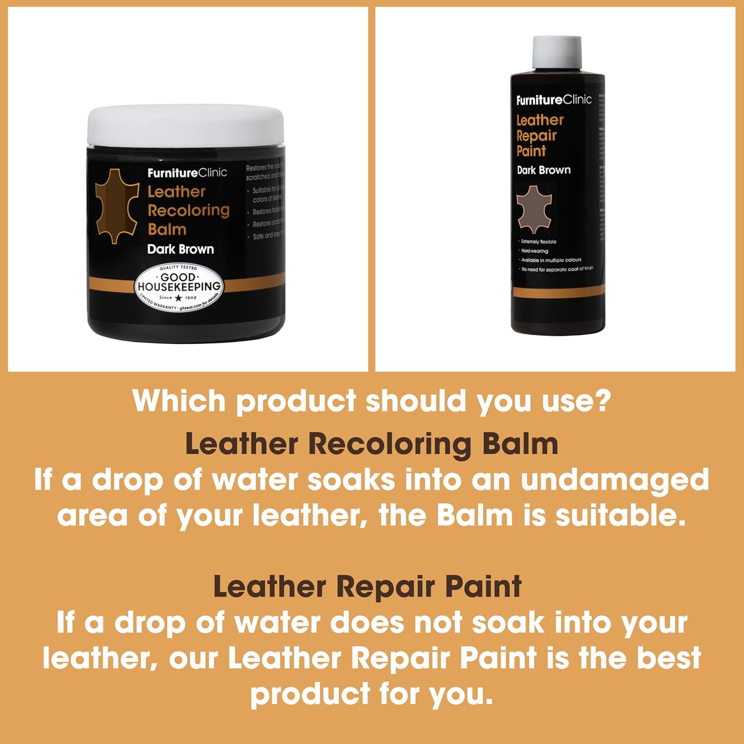 The Leather Clinic Colorante Riparatore Pelle, Marrone Scuro 250ml, Per Divani, Scarpe, Borse E Giacche