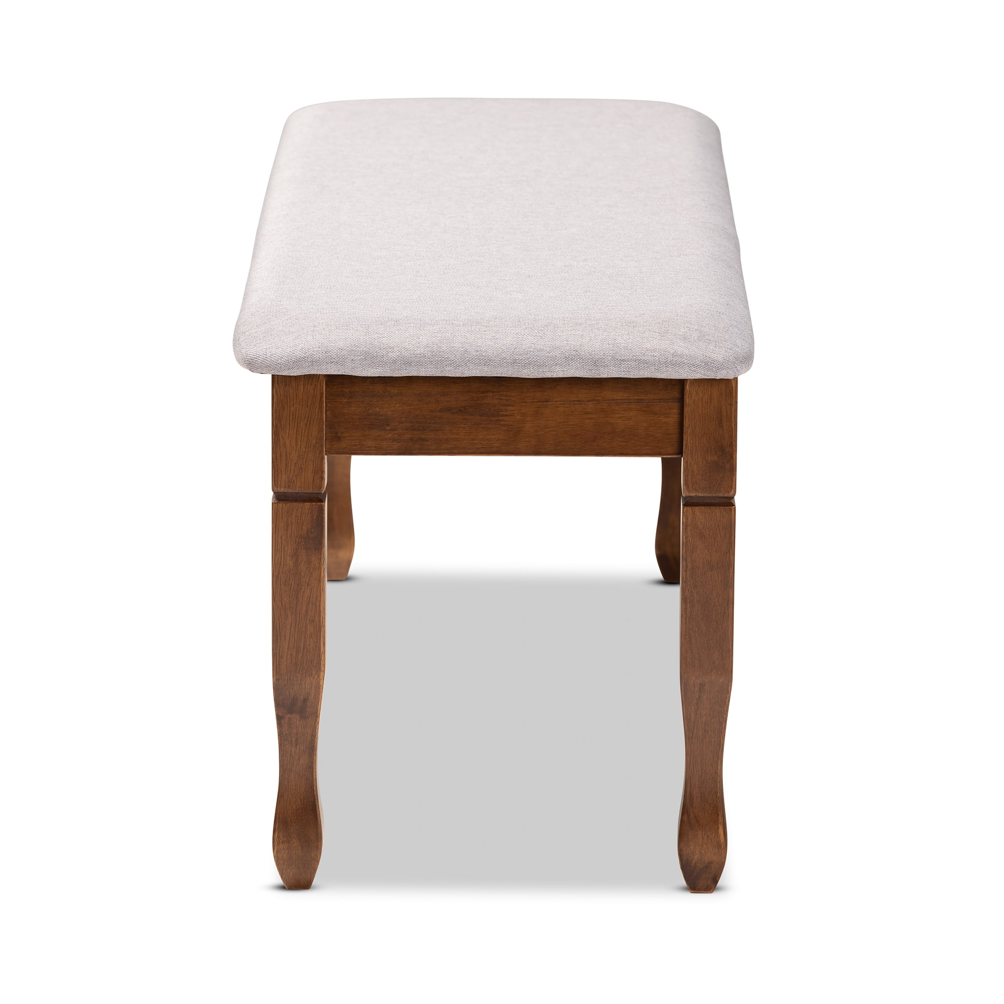 Baxton Studio Corey Modern and Contemporary Grey Fabric Upholstered and Walnut Brown Finished Wood Dining Bench