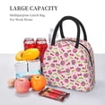 thumbnail image 5 of Honeii Strawberry And Cheery Print Insulated Lunch Bag Women Reusable Lunch Box with Pocket for Work Picnic Travel -One Size, 5 of 6