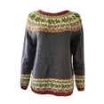 thumbnail image 3 of Women's Trendy Oversized Fair Isle Knit Sweaters Crewneck Long Sleeve Retro Colorful Lightweight Fall Winter Pullover Tops Yellow 3XL, 3 of 4