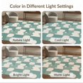 thumbnail image 7 of ODIKA 6'x9' Teal Sage Green Geometric Checkered Washable Area Rug Modern Mid Century Repeating Motif With Rounded Arch for Dining Room, Under Table, Office Décor, Non-Slip Chair-Friendly, 7 of 7