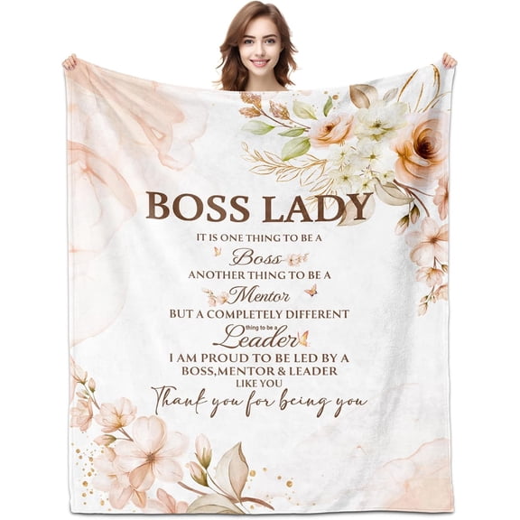 Boss Lady Gifts, Boss Lady Gifts for Women, Boss Lady Blanket 50"x60", Best Boss Gifts for Women, Boss Christmas Birthday Gifts, Bosses Day Gifts for Women, Boss Appreciation Gifts for Women