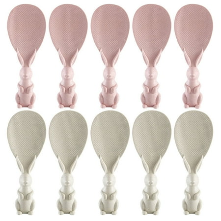 

10Pcs Rice Spoons Non-stick Meal Spoons Adorable Rice Paddles (Assorted Color)