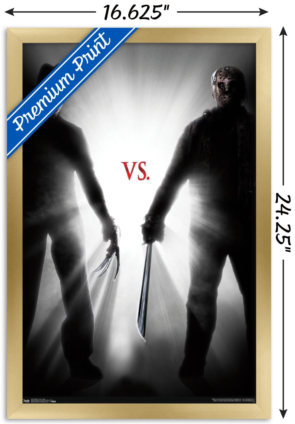 Freddy vs. Jason - Light Wall Poster, 14.725" x 22.375", Framed