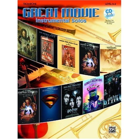 Pre-Owned Great Movie Instrumental Solos: Trombone, Level 2-3, 9780739043721, 0739043722, Paperback,