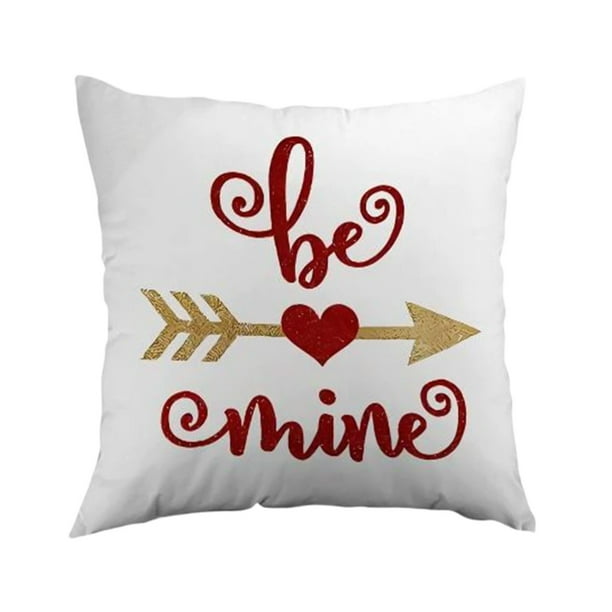 Aooww Valentines Day Pillow Cover Striped Heart Print Cushion Cover Bedroom Decorative Pillow Cover, Valentine's Day Gifts For Him/Her, Valentine's Day Home Decor,C