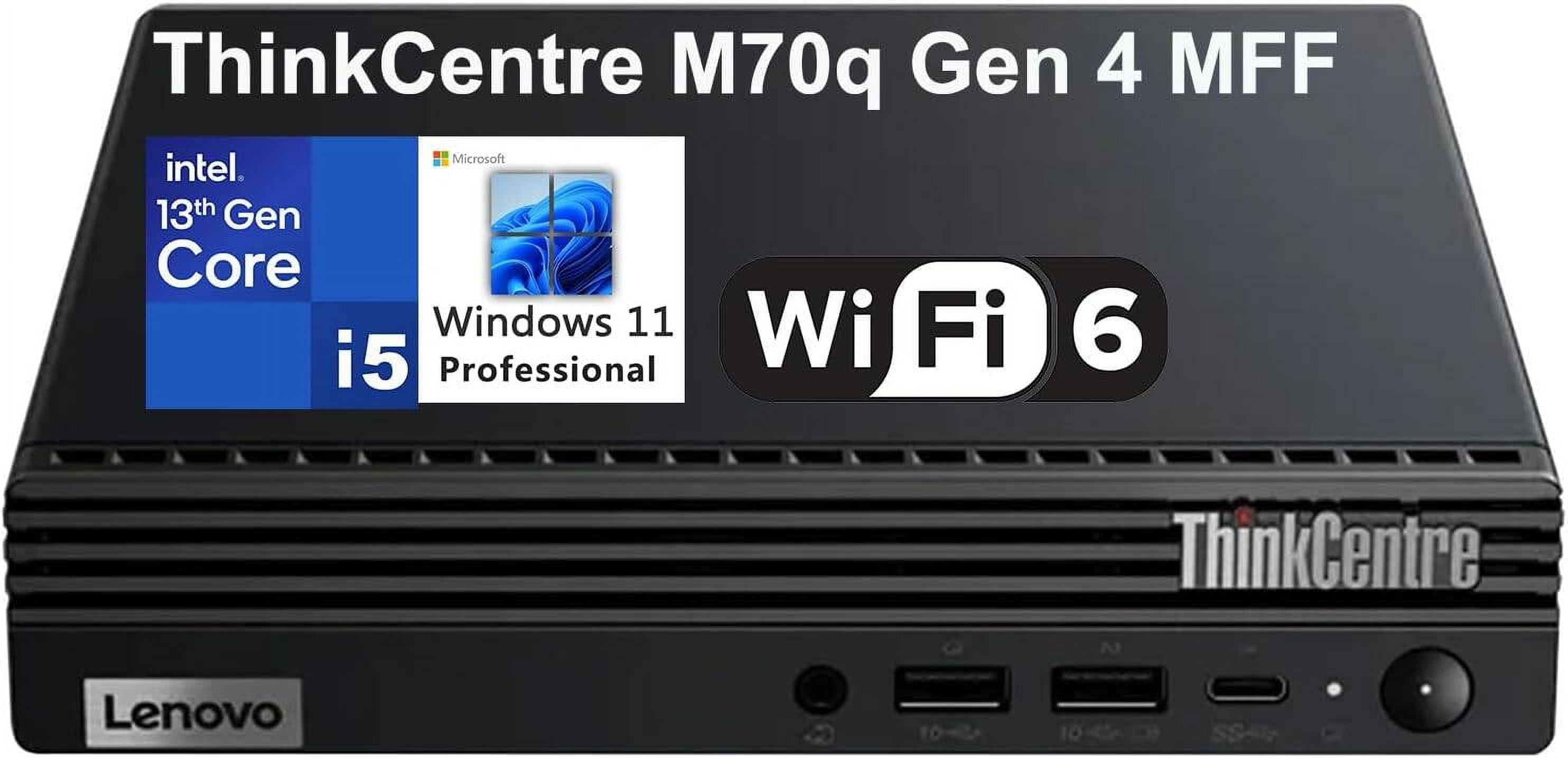 Lenovo THINKCENTRE M70q GEN4 Mini PC i5-13400T 1,3 GHz RAM 16 Go -SSD 512 Go NVMe-Intel UHD Graphics 730-WI-FI 6E-Win 11 Prof (12E30020IX) Marque