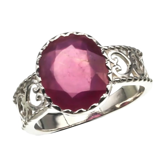 Natural Ruby Ring, AAA Ruby Gemstone Ring, July Birthstone, Designer Ring, Womens Ring, Gold Micron, 925 Sterling Silver, Solitaire Ring, Dainty Minimalist Stacking jewelry, Birthday Gift Ring