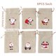 thumbnail image 1 of 6 piezas de cascabeles de Papá Noel con forma de alce y cordón de oso pequeño, bolsa de yute natural, bolsa de regalo de lino y algodón de 10 x 15 cm, bolsa de regalo con estampado navideño, 1 of 5