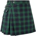 thumbnail image 1 of Men's Cotton Utility Kilt With Box Pleats Tartan Design Adjustable Waist Deep Pockets, 1 of 5