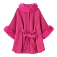 thumbnail image 2 of WonderWiz Women Winter Faux Fur Shawl Stole Warm Wrap Cape Hot Pink One Size, 2 of 4