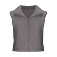 thumbnail image 5 of Drses Women's Padded Vest, High Stand Collar Lightweight Zip Crop Puffer Gilet, 5 of 7