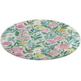 thumbnail image 4 of Floral Colorful Flower Floral Medallion Round Rug - Small Round Area Rug, Soft Non-Slip Machine Washable Bedroom Mat Indoor Accent Entry Carpet for Office Desk Dorm Hallway, 4 of 6