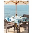 thumbnail image 4 of Square Outdoor Tablecloth with Umbrella Hole Blue Teal Sea Turtle Outside Table Cloth Waterproof Patio Table Cover Coastal Ocean Jellyfish Coral Zipper Tablecloths for Picnic Party Camping 60x60 Inch, 4 of 8