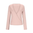 thumbnail image 4 of Women Ballet Crop Wrap Top Y2K Long Sleeve Cross Tie Top Pilates Yoga Wrap Shirts Ballet Workout Yoga Shirt Coquette Blouses Ballerina Cover Up Blouse, 4 of 7