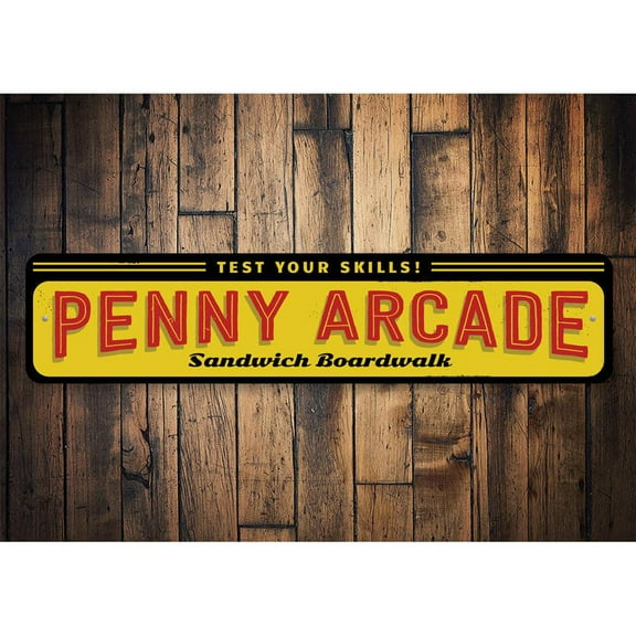 Penny Arcade Novelty Decor, Metal Wall Sign - 4x18 Inches
