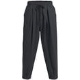 thumbnail image 4 of TANBOM Men's Loose Fit Cotton Casual Drawstring Pants, Black, 1-Pack, L, 4 of 8