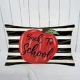 thumbnail image 3 of Red Apple Back to School Throw Pillow Cover 12x20 Inch Black and White Stripes with First Day of School Student Kids Classroom Pillow Cases Cotton Linen Home Decor Cushion Cover for Couch, 3 of 5