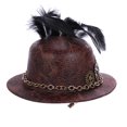 thumbnail image 5 of ZPAQI Women Halloween Gothic Mini Top Hat Steampunk Gears Chain Feather Flower Fascinator Hair Clip Victorian Cosplay Costume, 5 of 11