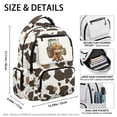 thumbnail image 4 of FKELYI Brown Highland Cow Print 17 Inch School Backpack for Kids Schoolbag Primary School Daypack with Multi-Pockets Spacious Rucksack Bookbag for Boys Girls Knapsack, 4 of 7