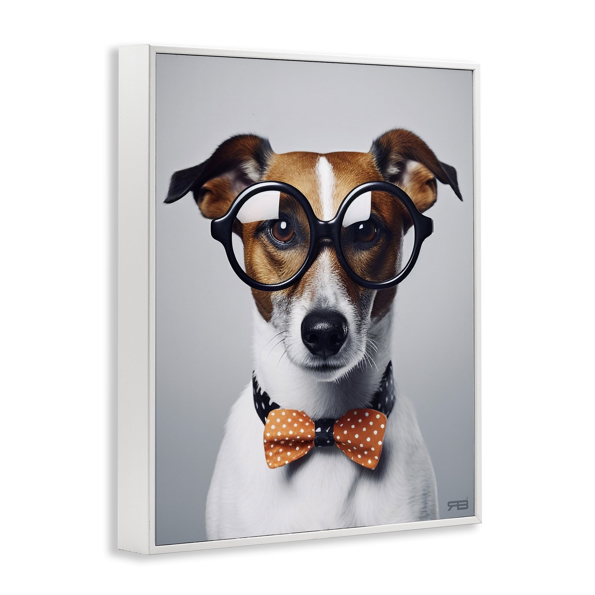 Stupell Industries Hipster Bowtie Dog Animals & Insects Painting White Framed Art Print Wall Art, 11 x 14