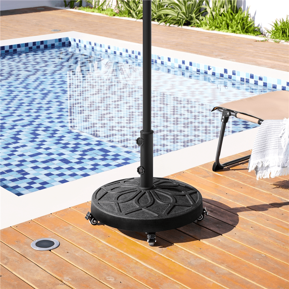 Renwick 20’’ Self-Weight Market Umbrella Base Stand, 46 lb, Black