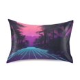 thumbnail image 7 of Yayeee Pillowcase Standard Size Set of 2 Satin Wrinkle Resistant Pillow Case, Night Neon Road, 7 of 7
