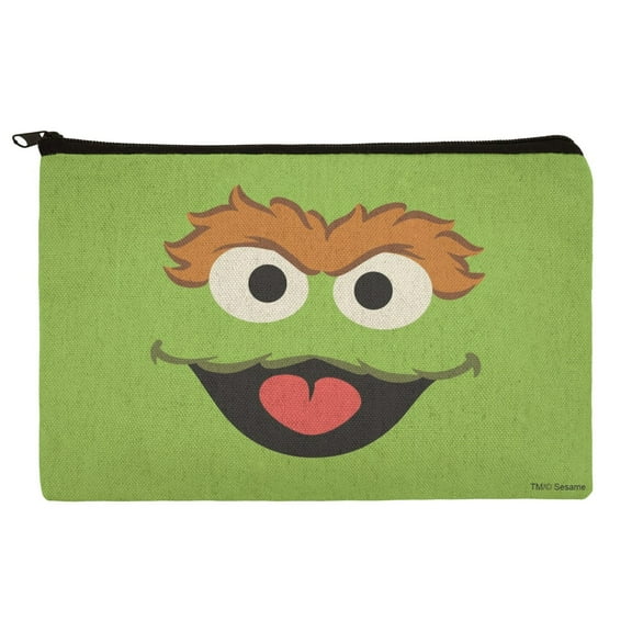 Sesame Street Oscar the Grouch Face Pencil Pen Organizer Zipper Pouch Case
