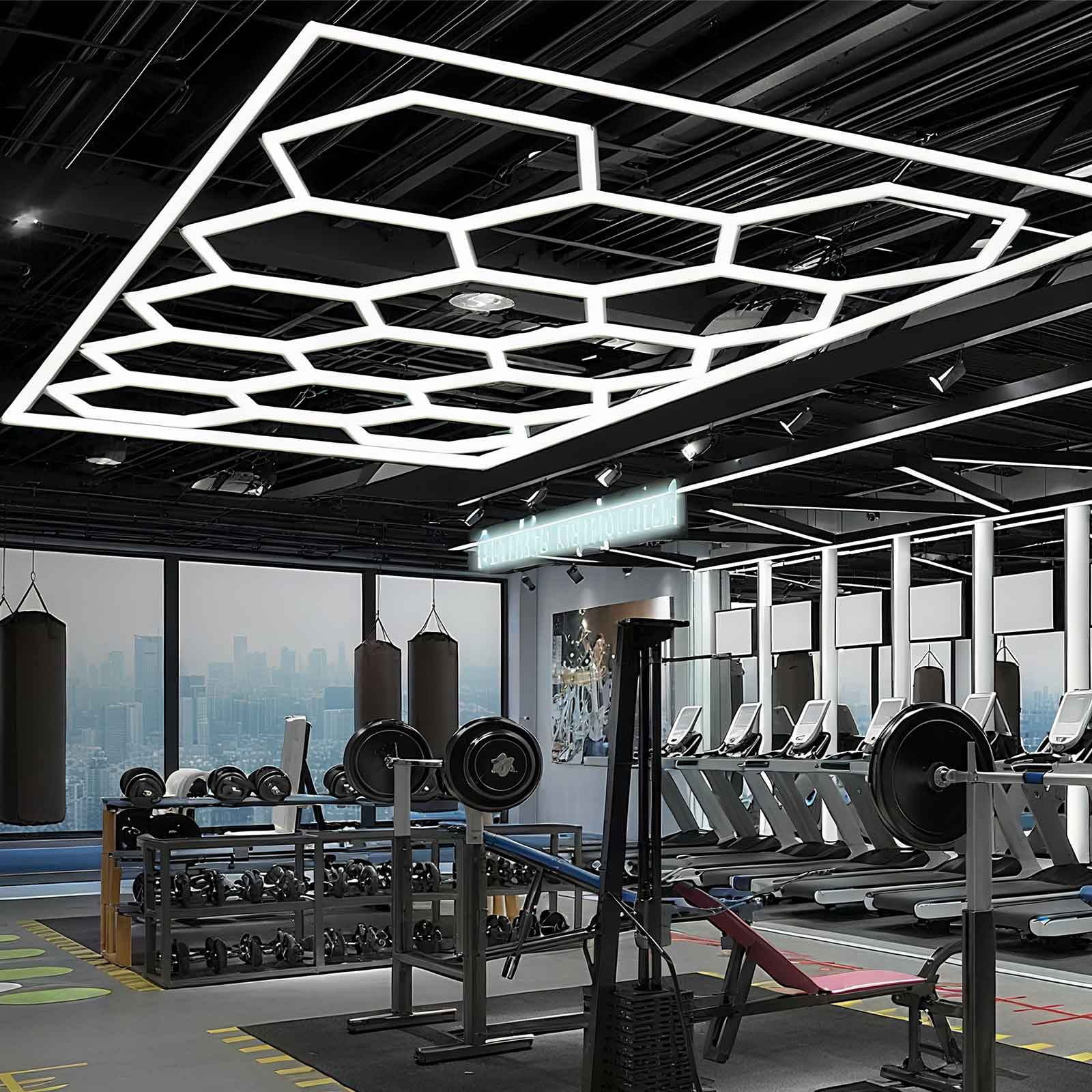 Hexagon Garage Light: Higher Brightness 720W 86400 Lumens Hexagon Led Garage Light with Rectangle Frame 6500K for Garage, Basement, Warehouse, Auto Beauty Shop, Car Detailing Shop etc