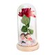 thumbnail image 3 of Rosa iluminada en cúpula de cristal, decoración creativa para San Valentín, regalos de flores rosas para Pareja de bases de madera, 3 of 9