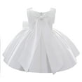 thumbnail image 4 of IBTOM CASTLE Flower Girl Dress Satin Bowknot Tutu Wedding Bridesmaid Christening Pageant Birthday Party Evening Prom Gown 18-24 Months White, 4 of 9