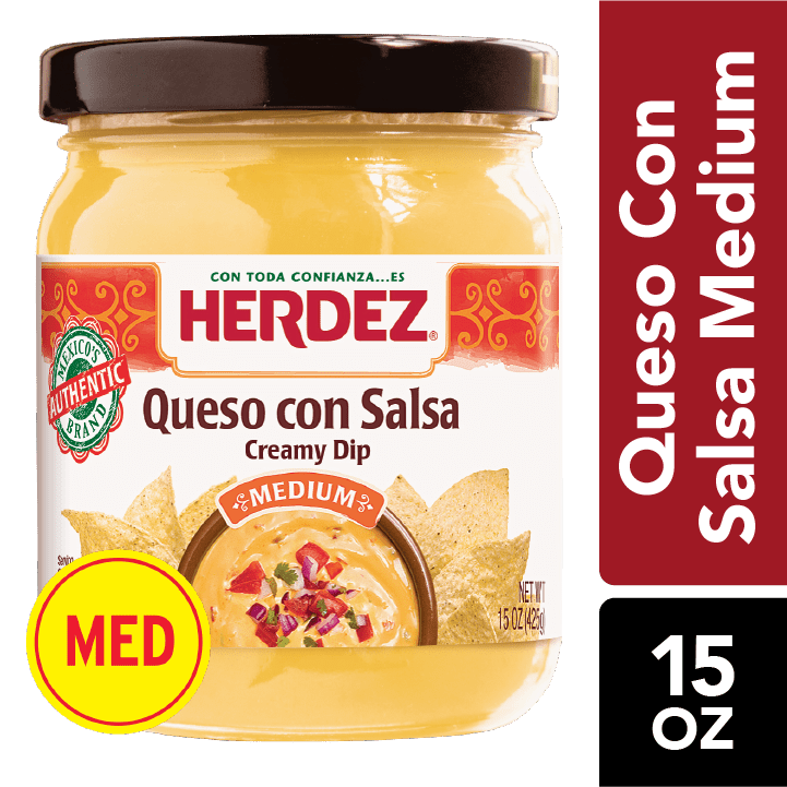 Herdez Queso con Salsa Creamy Dip, Medium, 15 Oz