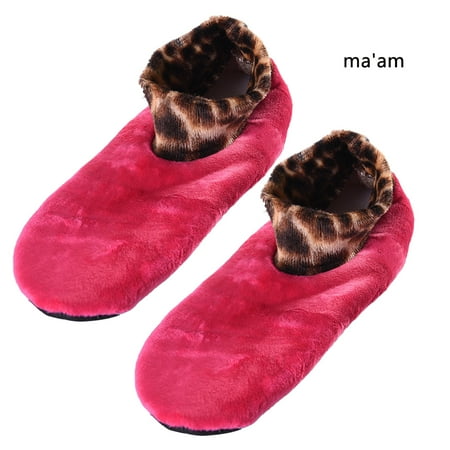 

1 Pair Adults Socks Anti-slip Elastic Floor Socks Winter Warming Indoor Stockings Rose Red Women