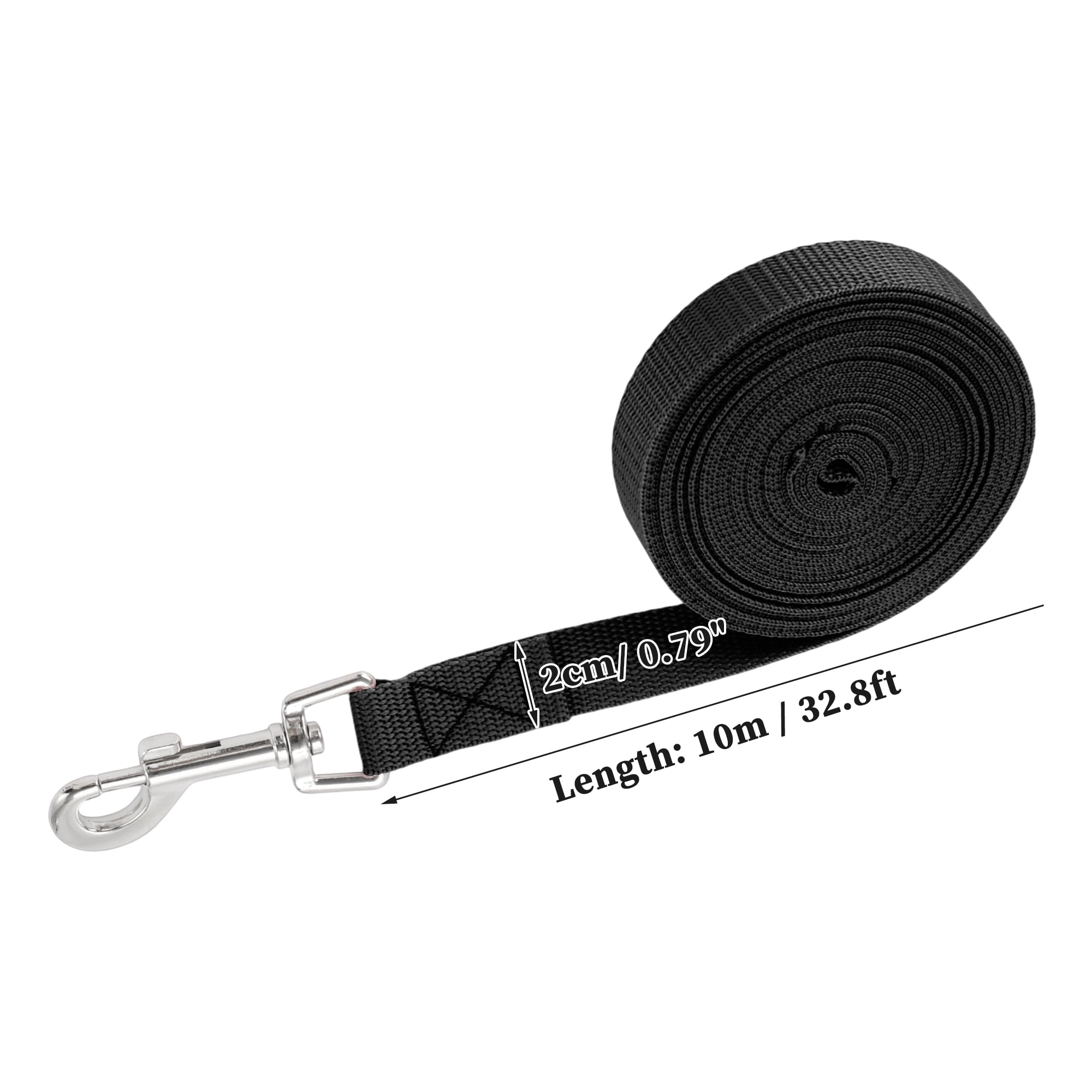 Unique Bargains 32.8ft Long Training Dog Leash Black