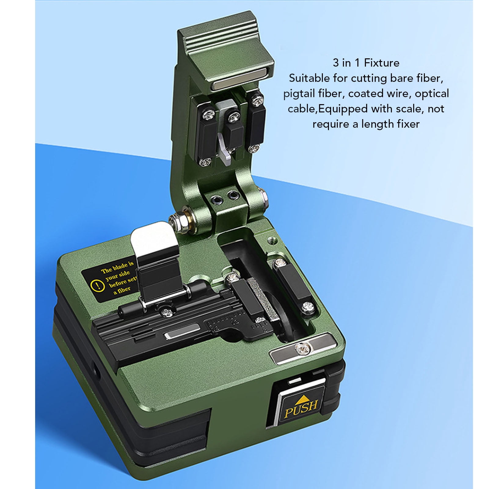 Yajisi Fiber Hot Melt Cutting Machine Optical Cleaver FTTH Wire Cutter Tool with 16 End Faces and 3 in 1 Fixture